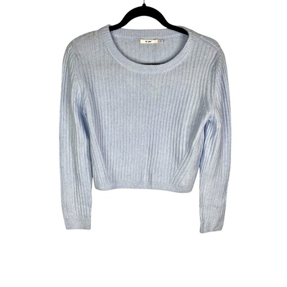 MI AMI Women's Light Blue Ribbed Soft Crop Sweater NWT Small - Picture 1 of 4